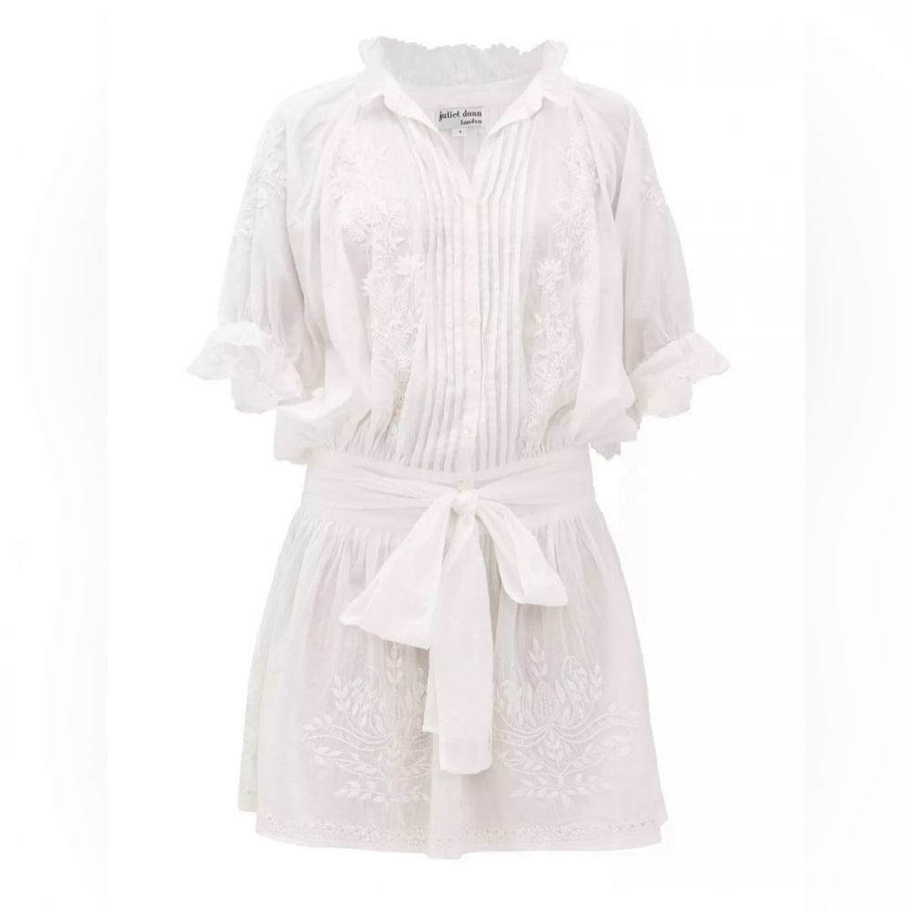Juliet Dunn Hand Embroidered Blouson Dress Size 1